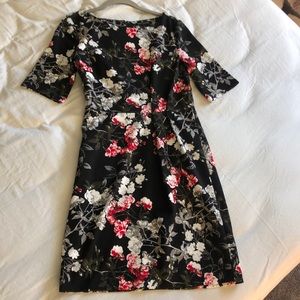 Banana Republic floral midi dress 3/4 sleeves